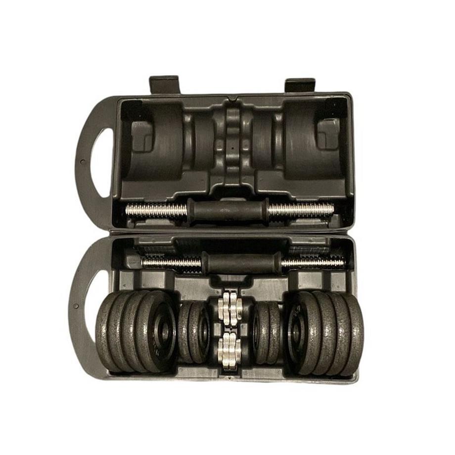 Gym Universe  Ensemble d'halt�res Chrome de 15 kg avec valise 