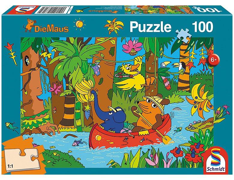 Schmidt  Puzzle Die Maus, Im Dschungel (100Teile) 