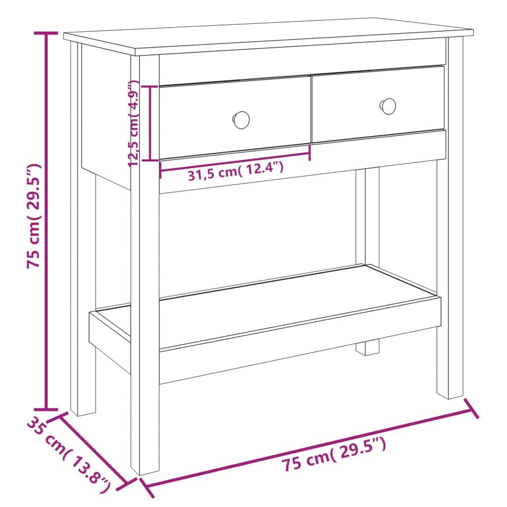 VidaXL tavolo consolle Legno di pino  