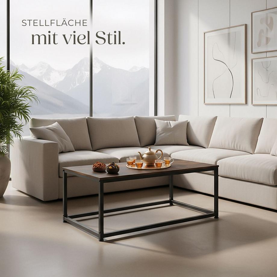 Tectake Couchtisch Lynch Industrial Style Holz und Stahl  