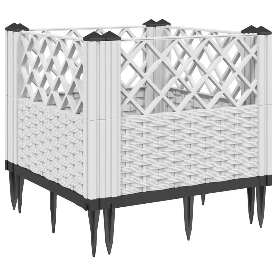 VidaXL - Jardinière polypropylène, One Size, Blanc