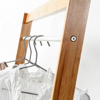 Calicosy Garderobenständer mit Stauraum - Weißdekor und Bamboo - L90 cm  