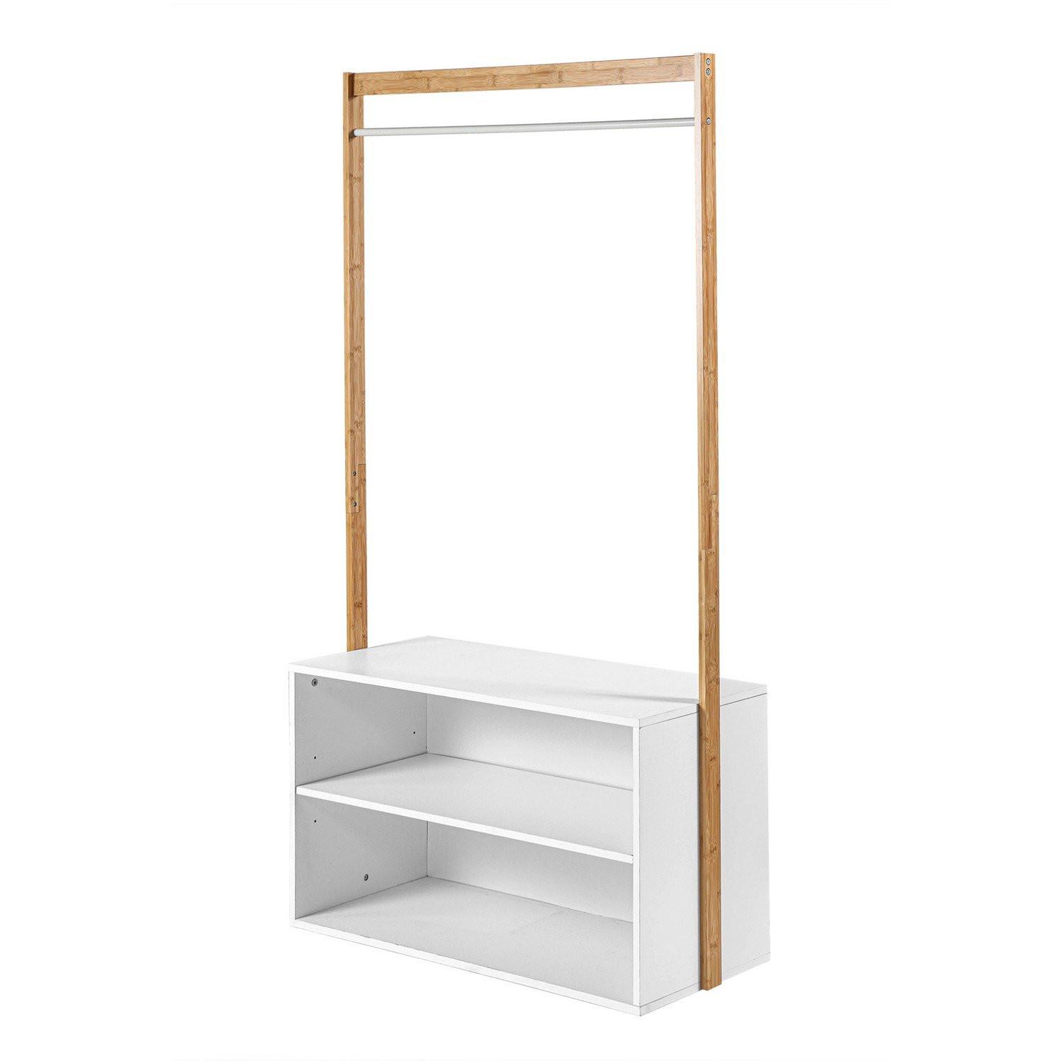 Etagère Verticale 6 Cases avec 1 Porte Casâme Bois 