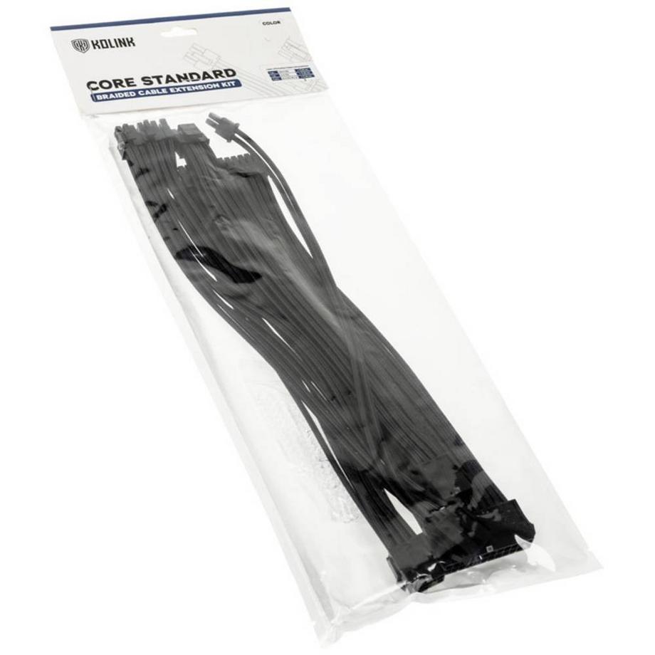 Kolink  Core Standard Braided Cable Extension Kit - Jet Black 