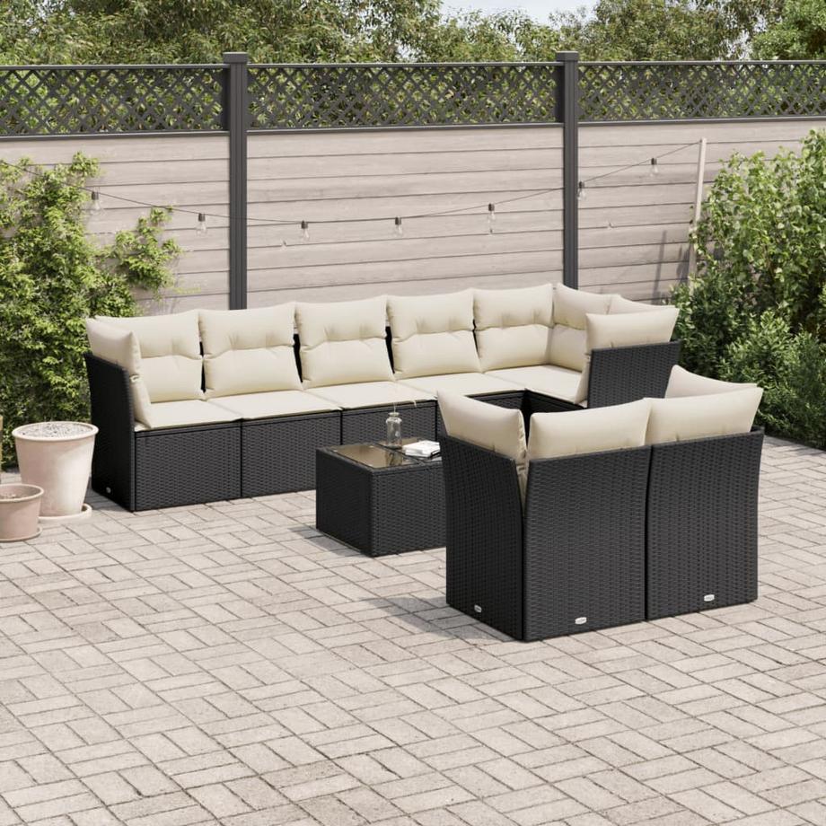 VidaXL set divano da giardino Polirattan  
