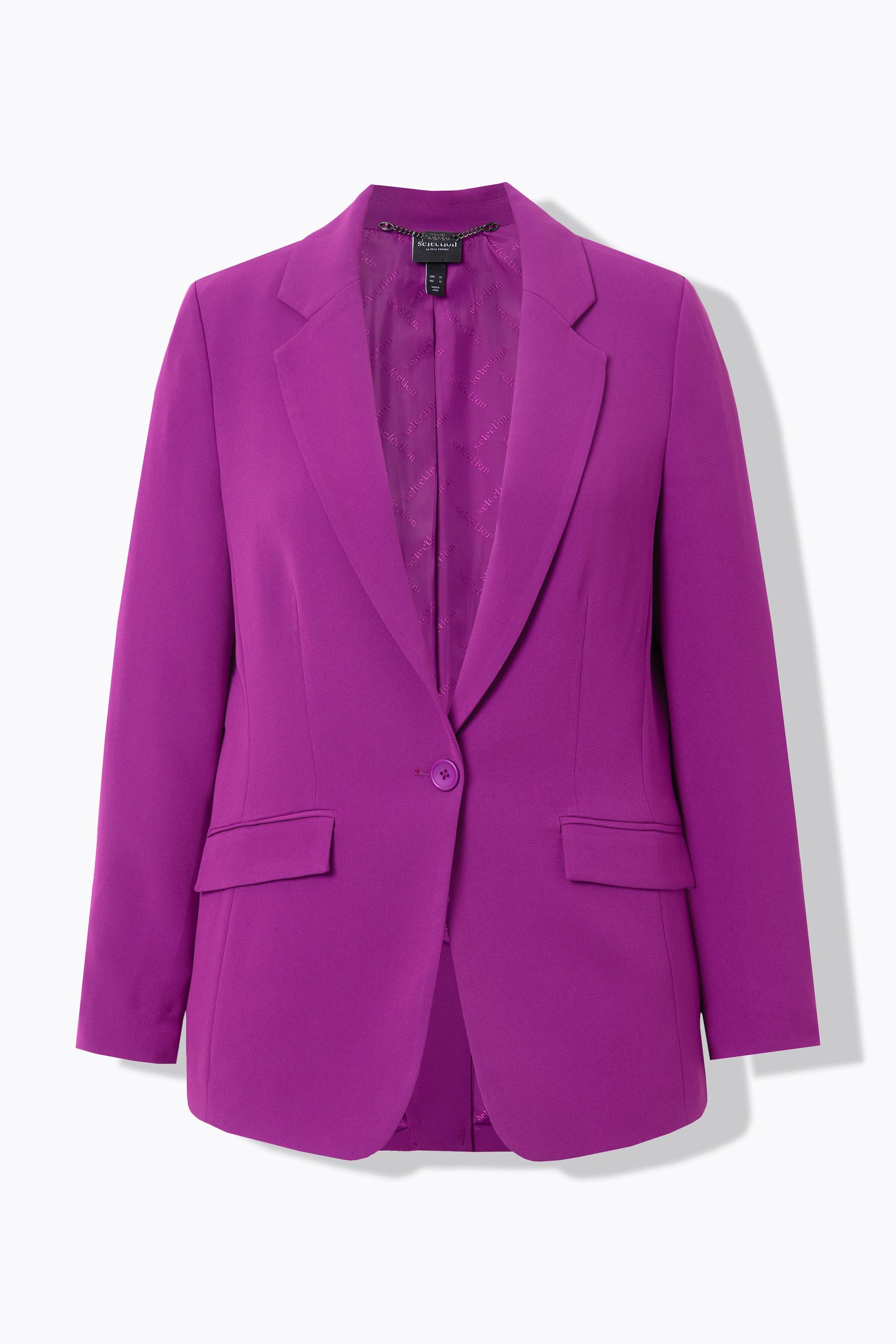 Ulla Popken  Blazer con revers, tasche con patta e abbottonatura 