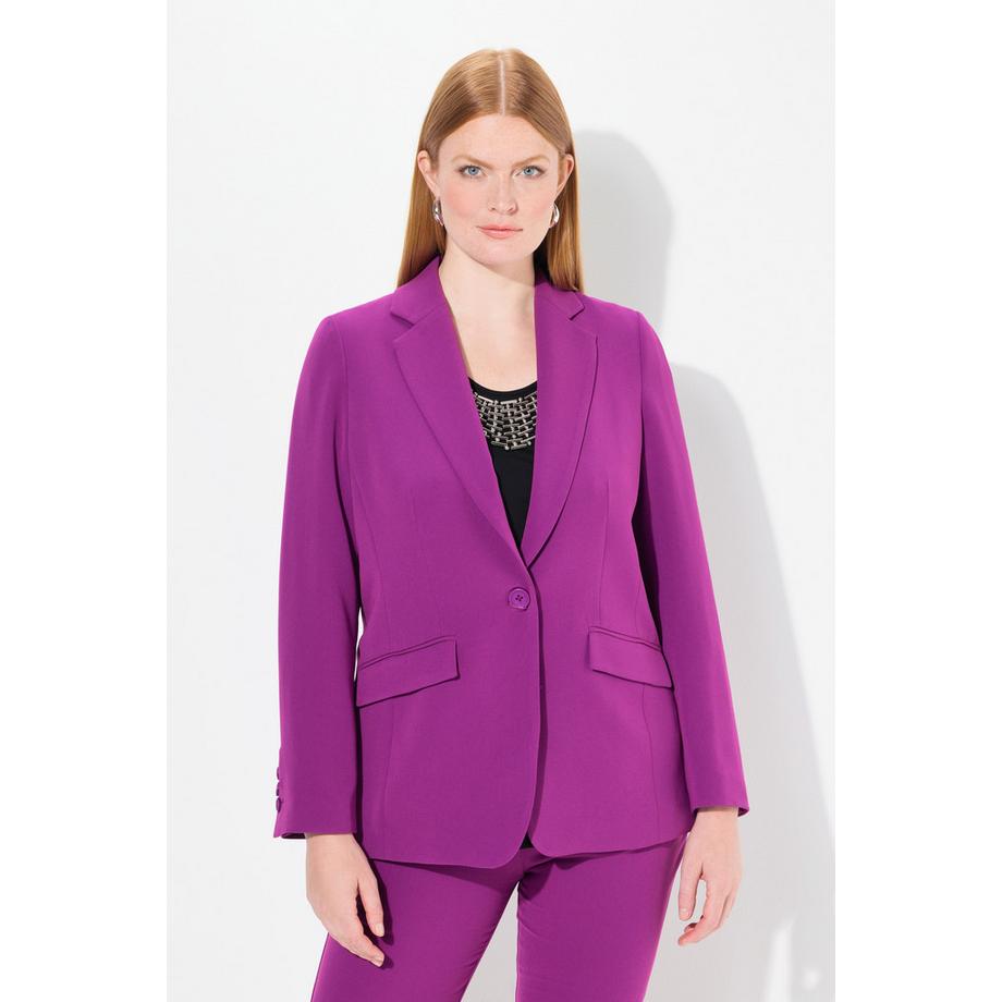 Ulla Popken Blazer Col Revers Poches a Rabat Fermeture Bouton  