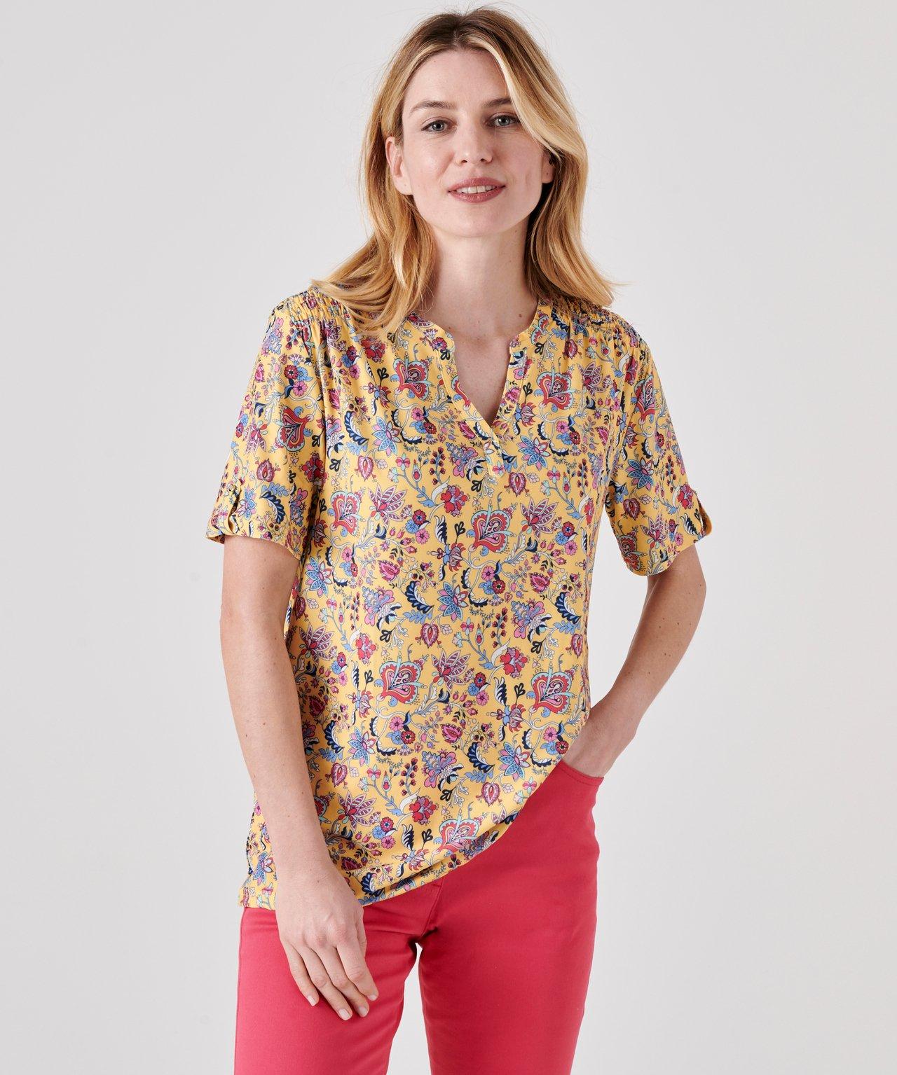 Damart  Blouse crêpe stretch fluide. 