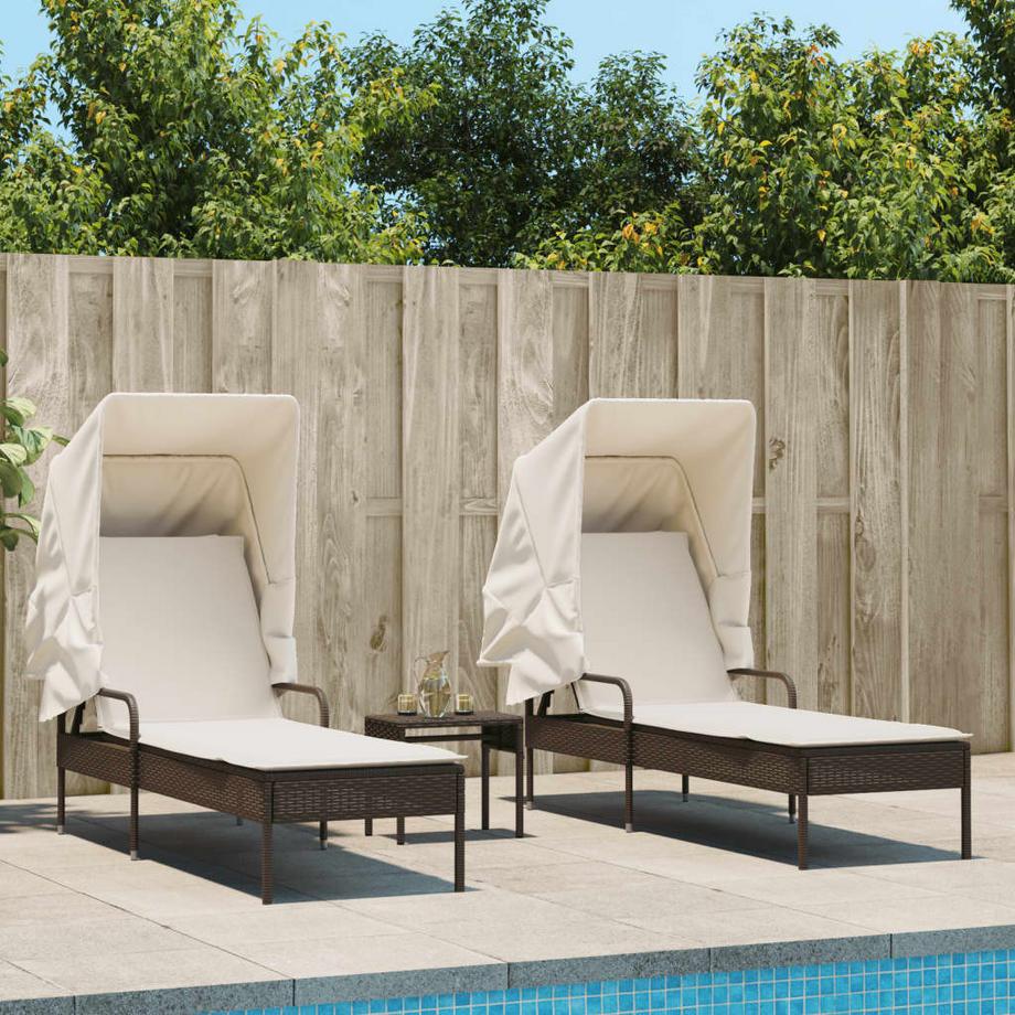 VidaXL Chaise longue rotin synthétique  