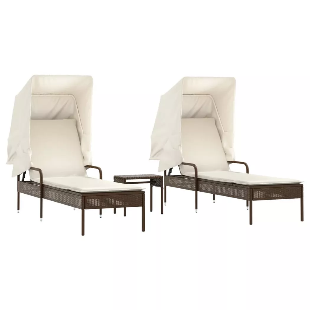 VidaXL - Chaise longue rotin synthétique, One Size, Marron