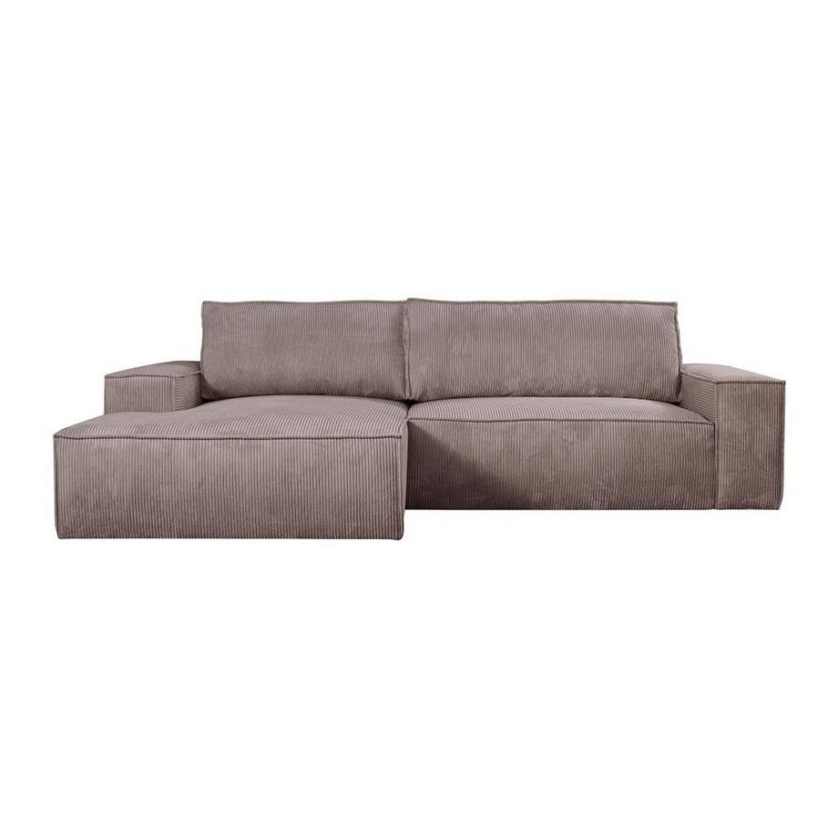 Vente-unique Ecksofa mit Schlaffunktion Kord Ecke Links Rosa AMELIA von PASCAL MORABITO  