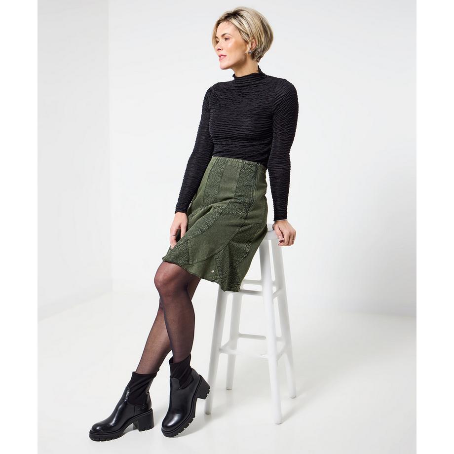 Joe Browns Gonna in denim al ginocchio stile patchwork  