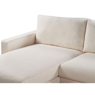 Beliani Rechtsseitiges Ecksofa aus Bouclé Modern SIGGARD  