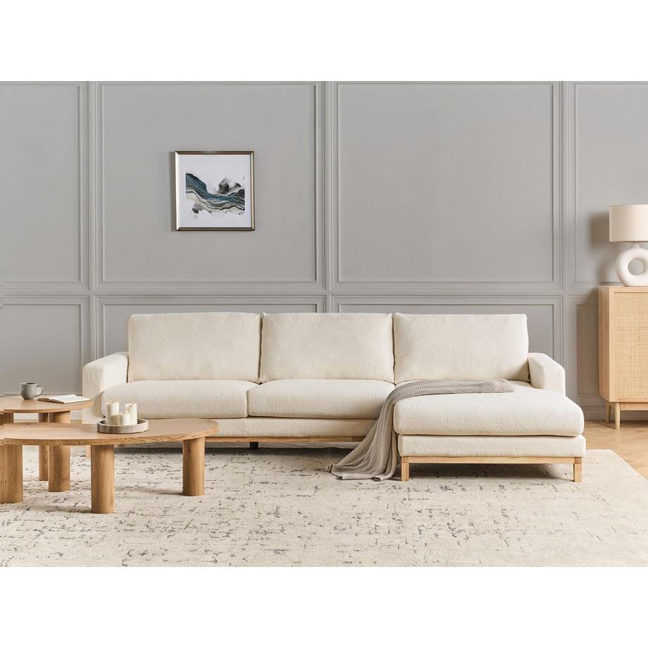 Beliani Divano angolare versione destra en Bouclé Moderno SIGGARD  