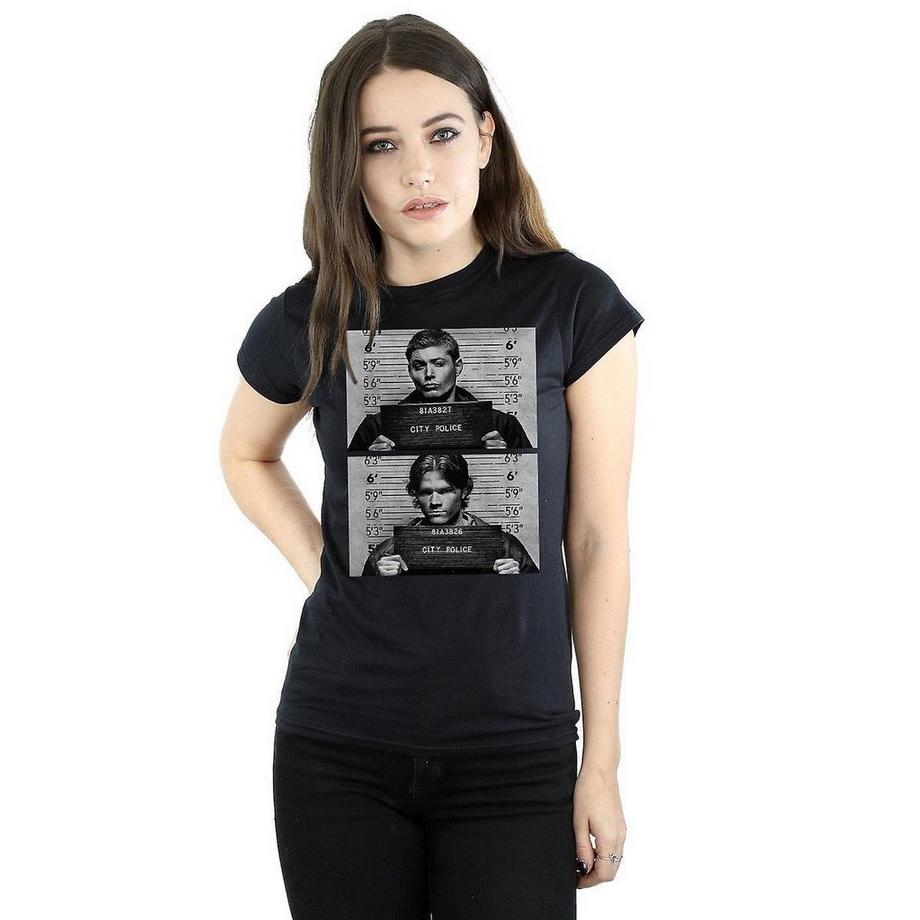 Supernatural Winchester Foto Segnaletica Stampa T-Shirt  