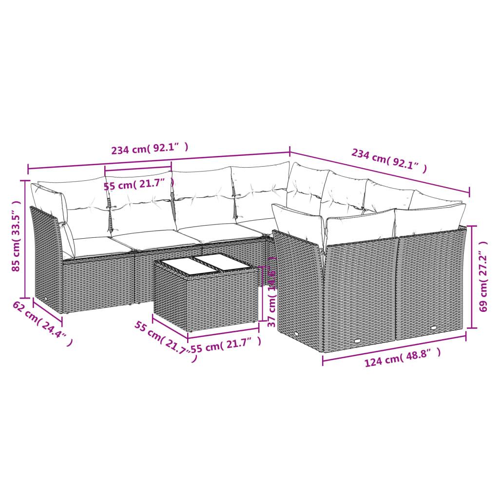 VidaXL Ensemble de canapés de jardin rotin synthétique  