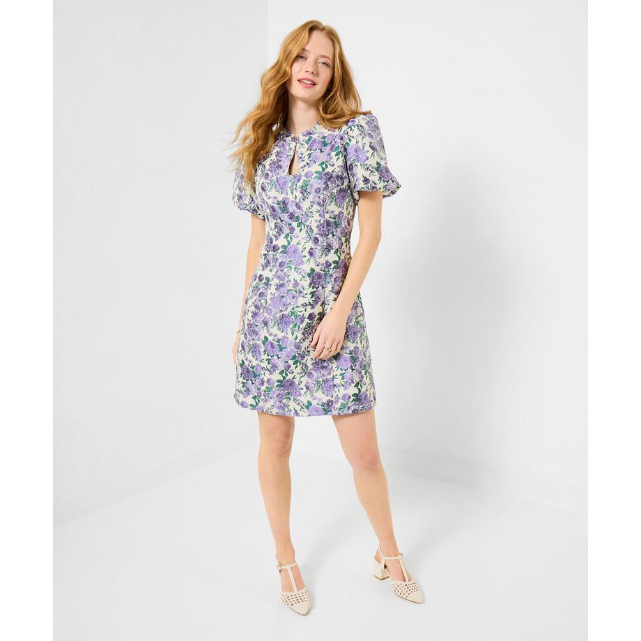 Kurzkleid mit floralem Jacquardmuster