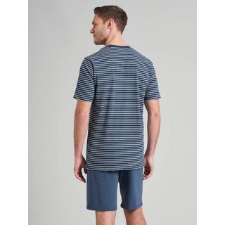 Schiesser Pyjama Kurzarm Gestreiftes Oberteil und Shorts Set  