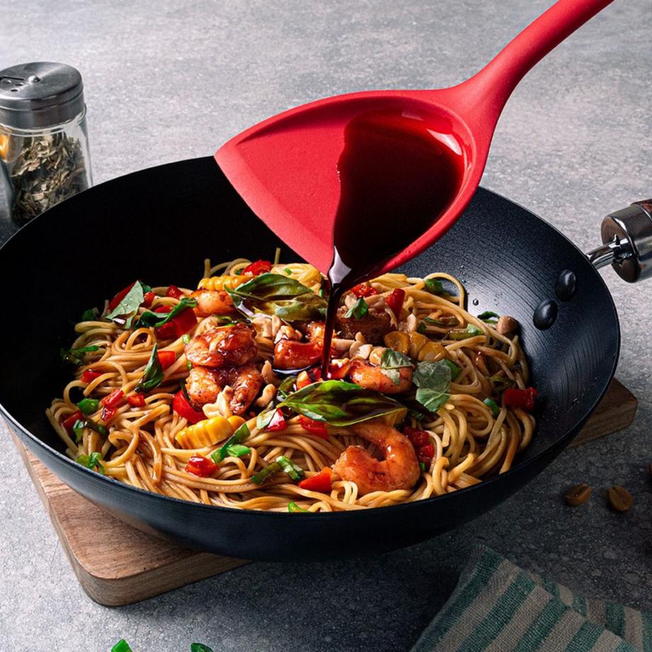 mastrad  Spatule Wok en silicone bleu 