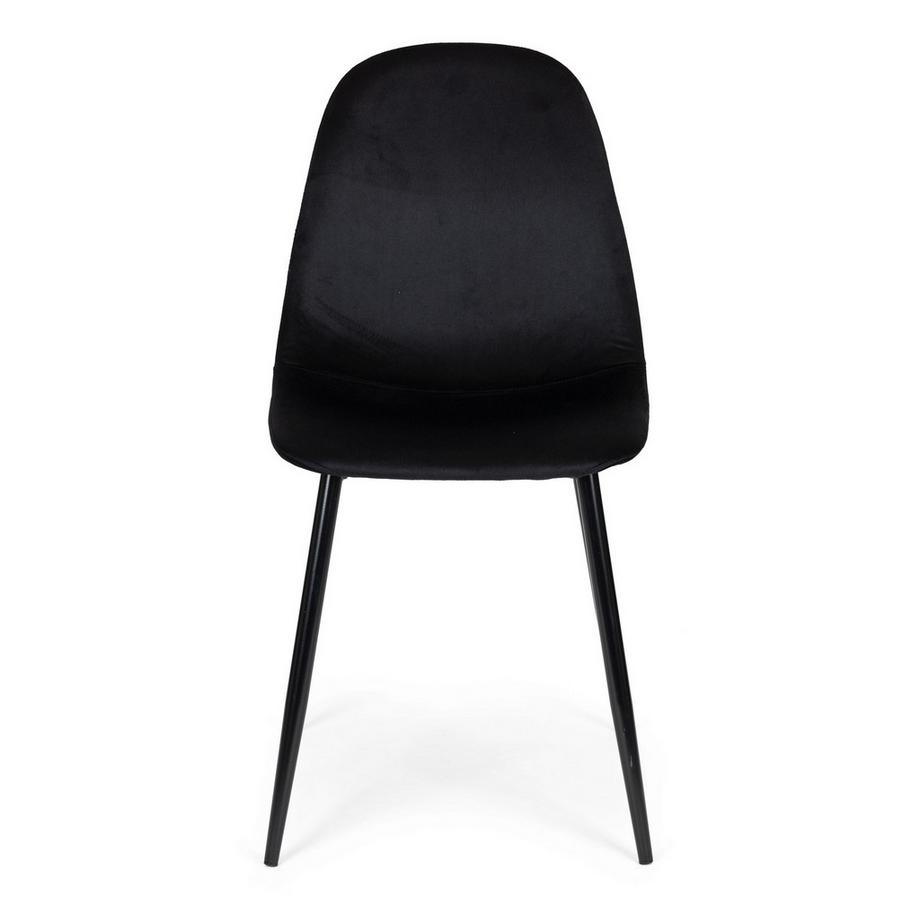 Northio Set di 4 sedie in velluto per sala da pranzo e soggiorno nere ModernHome  