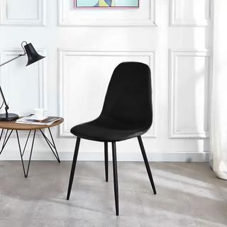 Northio Lot de 4 chaises en velours noir pour salle à manger et salon ModernHome  
