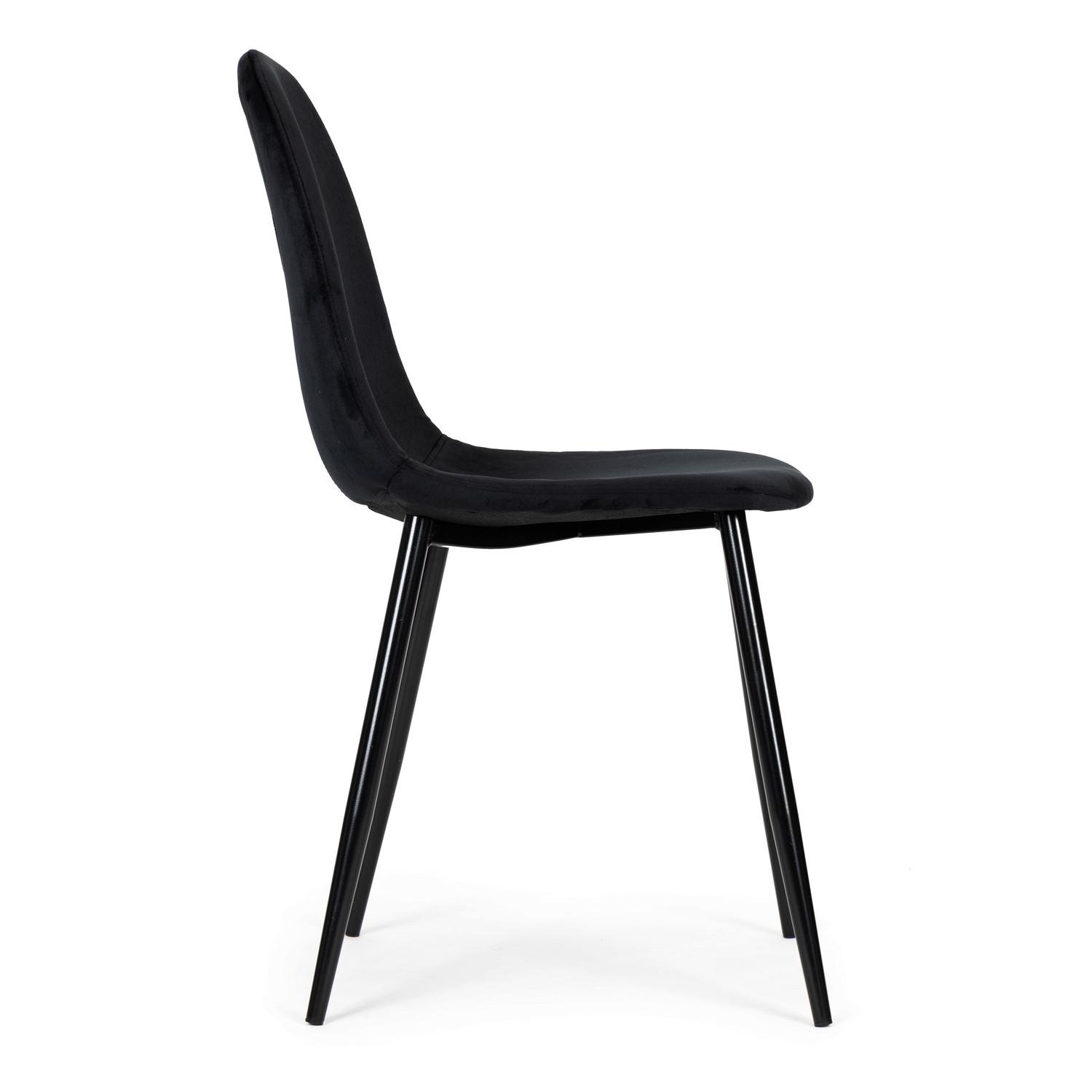Northio Lot de 4 chaises en velours noir pour salle à manger et salon ModernHome  