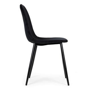 Northio Lot de 4 chaises en velours noir pour salle à manger et salon ModernHome  