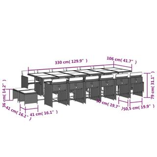 VidaXL Ensemble de salle à manger de jardin rotin synthétique  