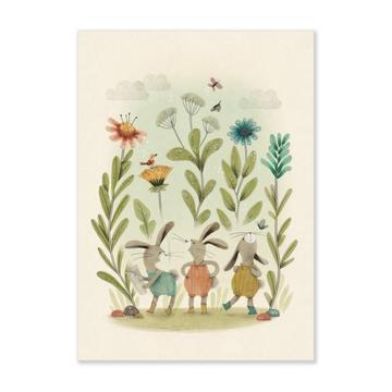 Plakat Kaninchen 50 x 70 cm Trois Petits Lapins