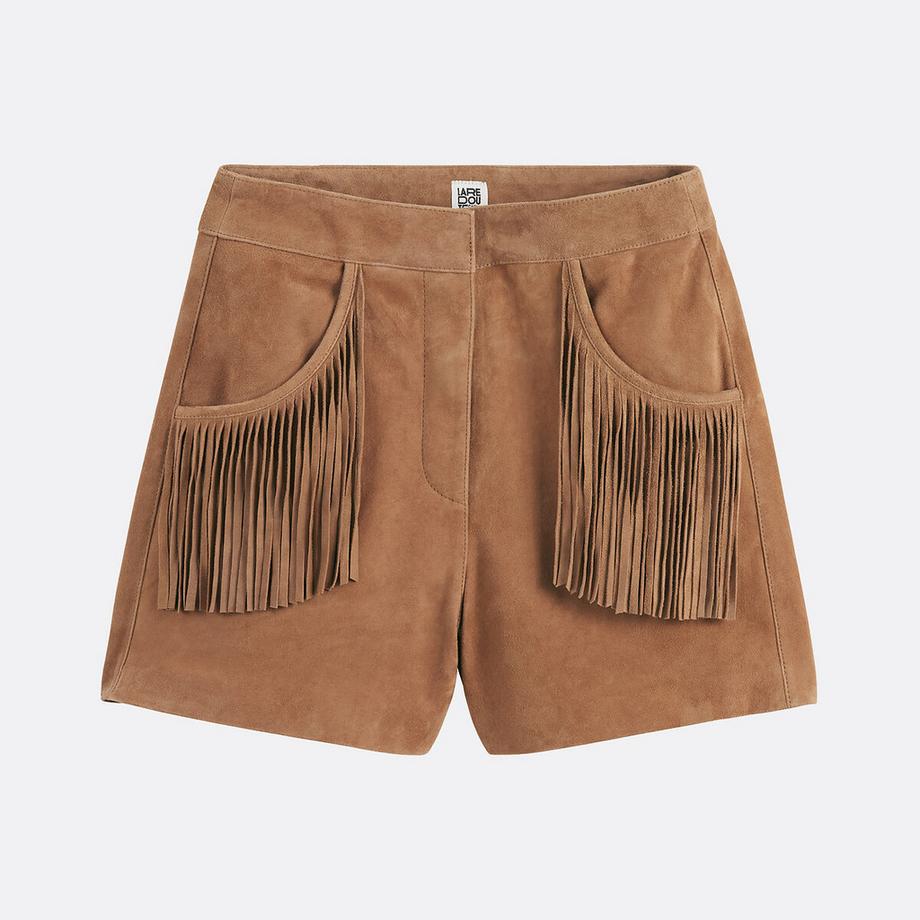 La Redoute Collections Short en cuir de chèvre velours  