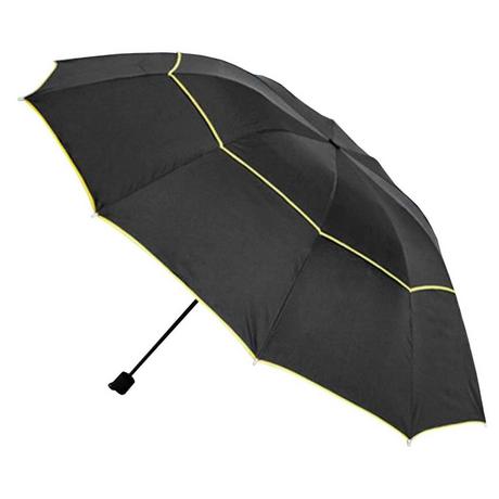 eStore Regenschirm, Kompakt - 130 cm - Schwarz / Gelb  