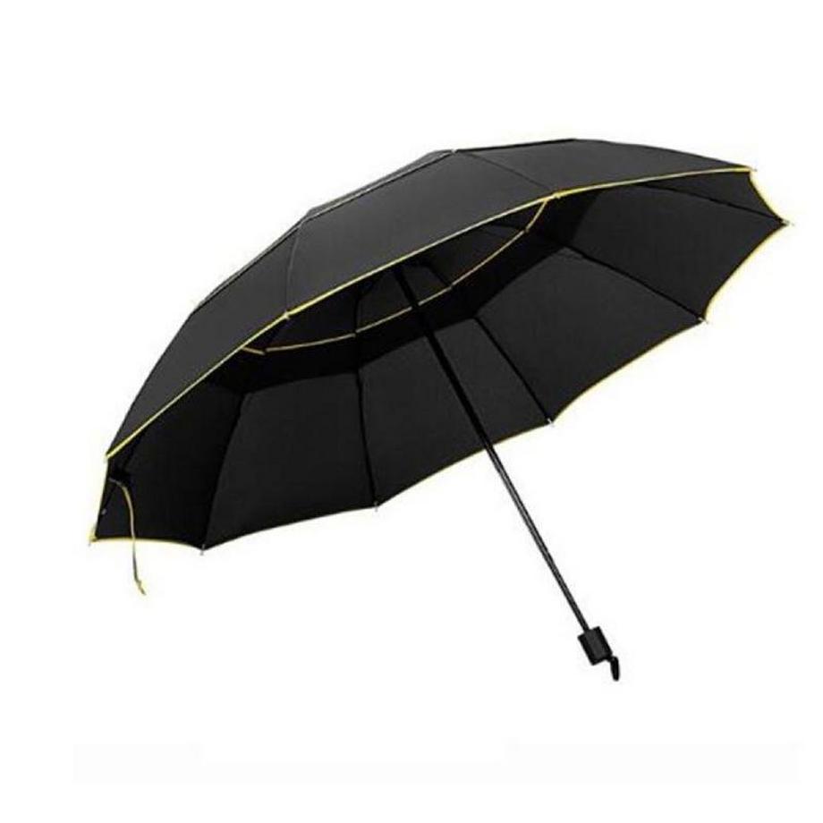 eStore Regenschirm, Kompakt - 130 cm - Schwarz / Gelb  