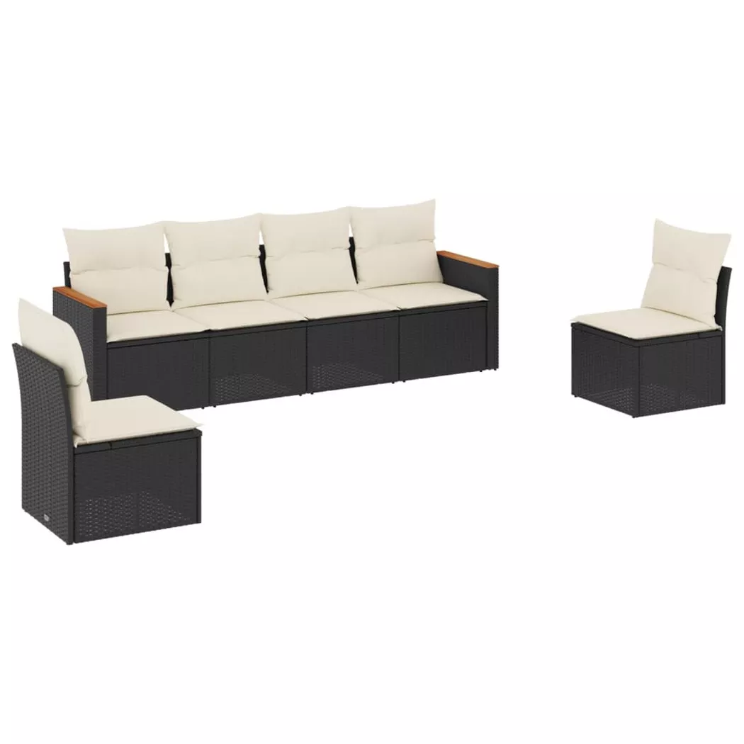 VidaXL - Garten sofagarnitur poly-rattan, One Size, Schwarz