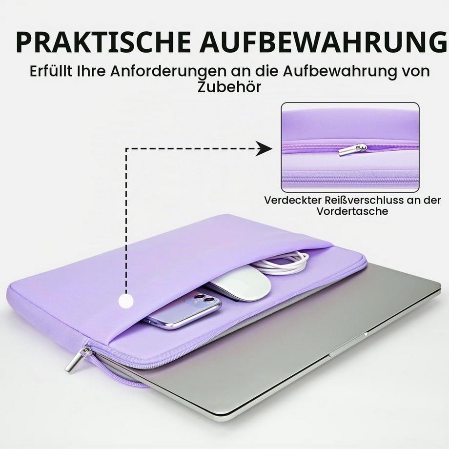 Only-bags.store Laptoptasche mit Reissverschlusstasche für Zubehör  