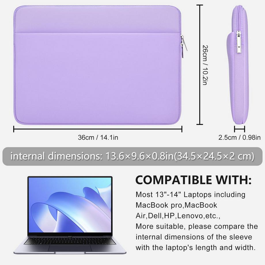 Only-bags.store Laptoptasche mit Reissverschlusstasche für Zubehör  