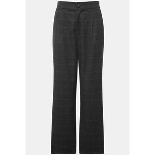 Studio Untold  Pantalon# taille haute à jambes larges et taille partiellement élastique, carreaux tissés 