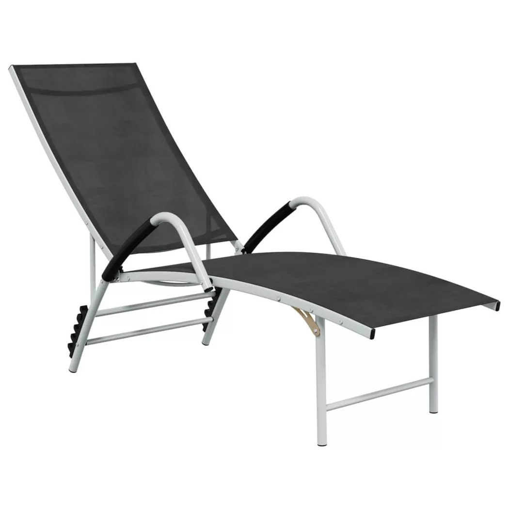 vidaXL Sonnenliege Textilene und Aluminium Schwarz