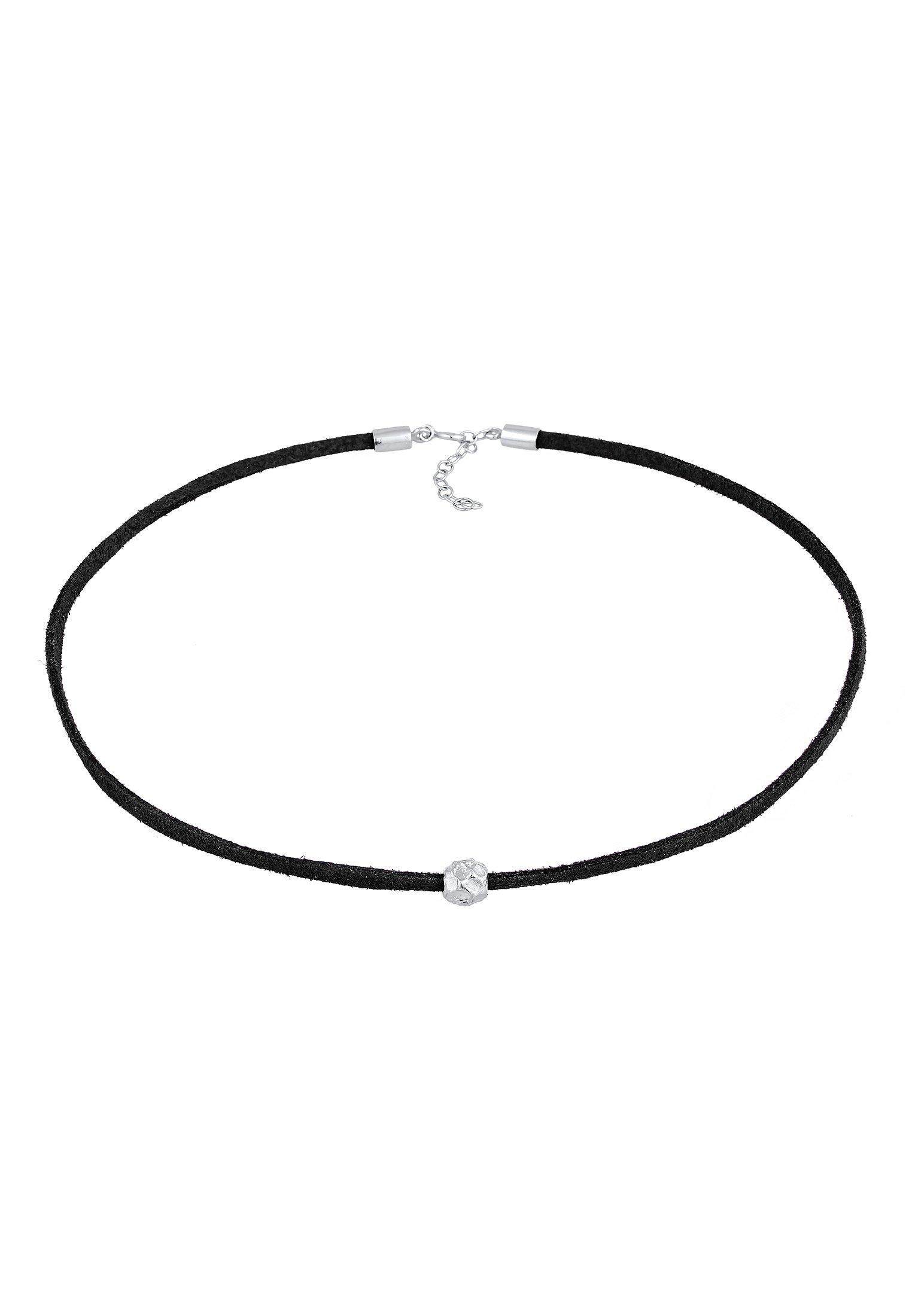 Elli  Halskette Choker Velour Leder Bead 