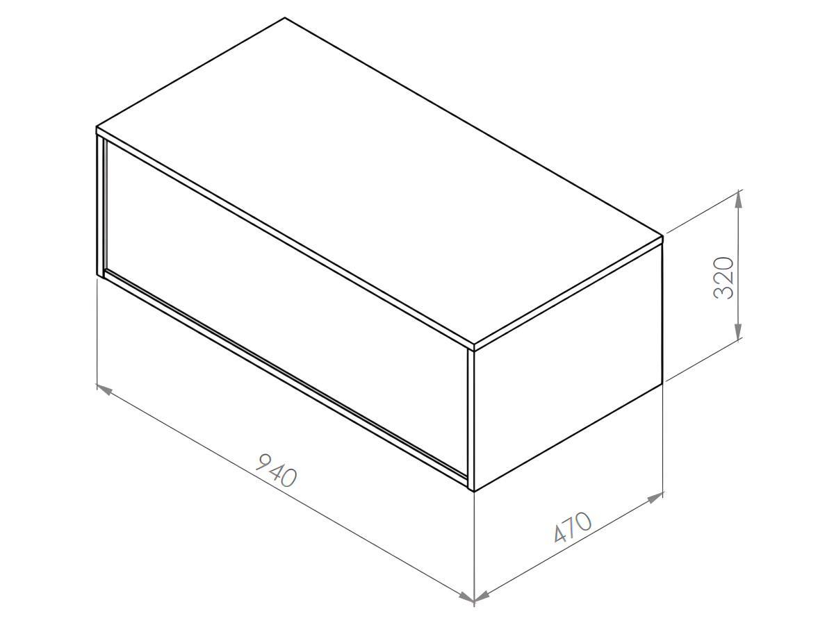 Vente-unique Waschbeckenunterschrank hängend - Anthrazit - 94 cm - TEANA II  