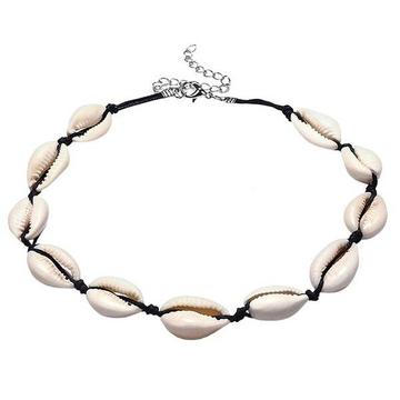 Collier Choker avec Coquillages - Blanc et Noir