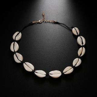 eStore  Collier Choker avec Coquillages - Blanc et Noir 