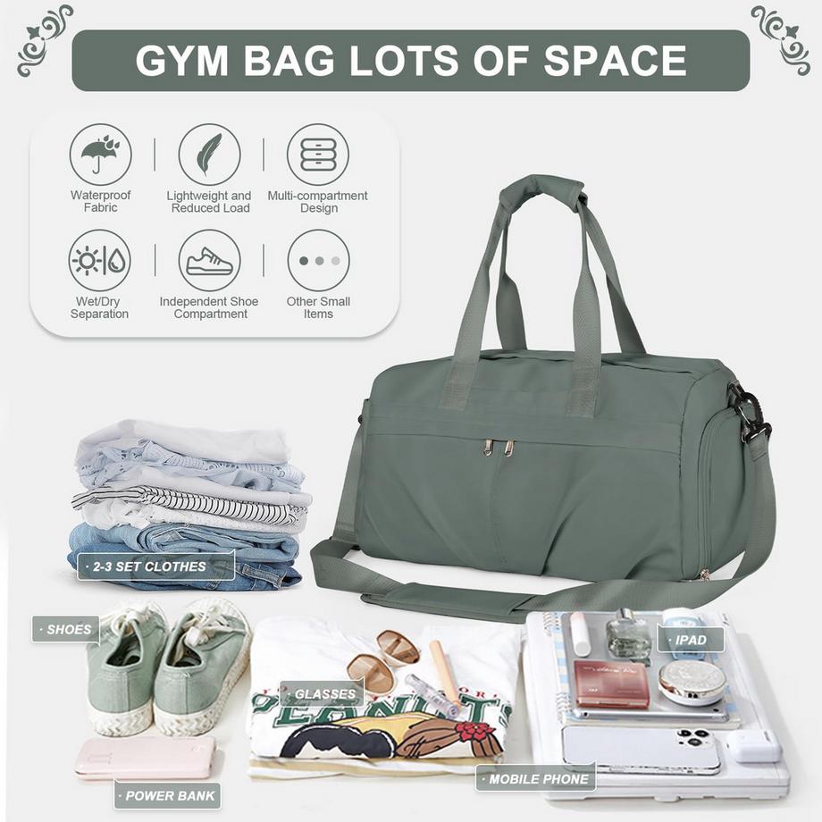 Only-bags.store Sac de sport avec compartiment à chaussures sac de voyage weekender bagage à main  