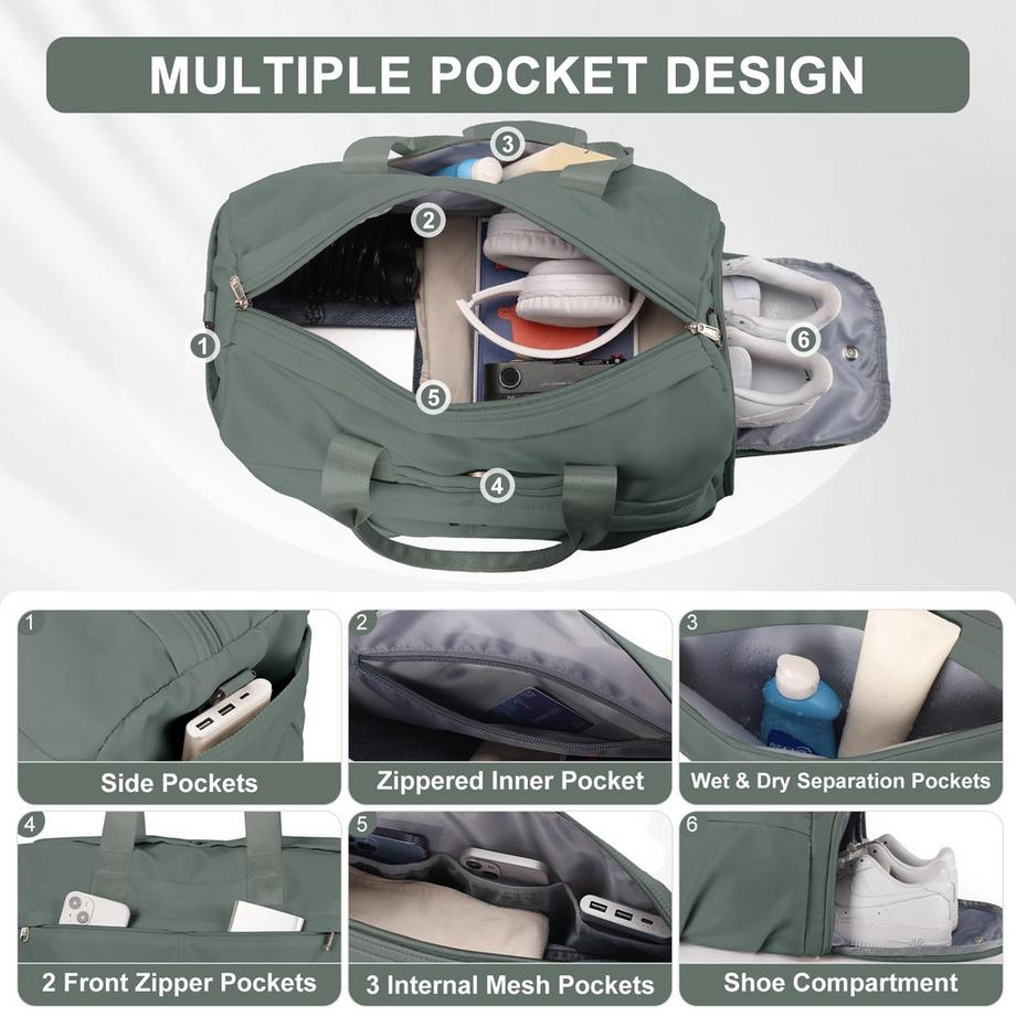 Only-bags.store Sac de sport avec compartiment à chaussures sac de voyage weekender bagage à main  