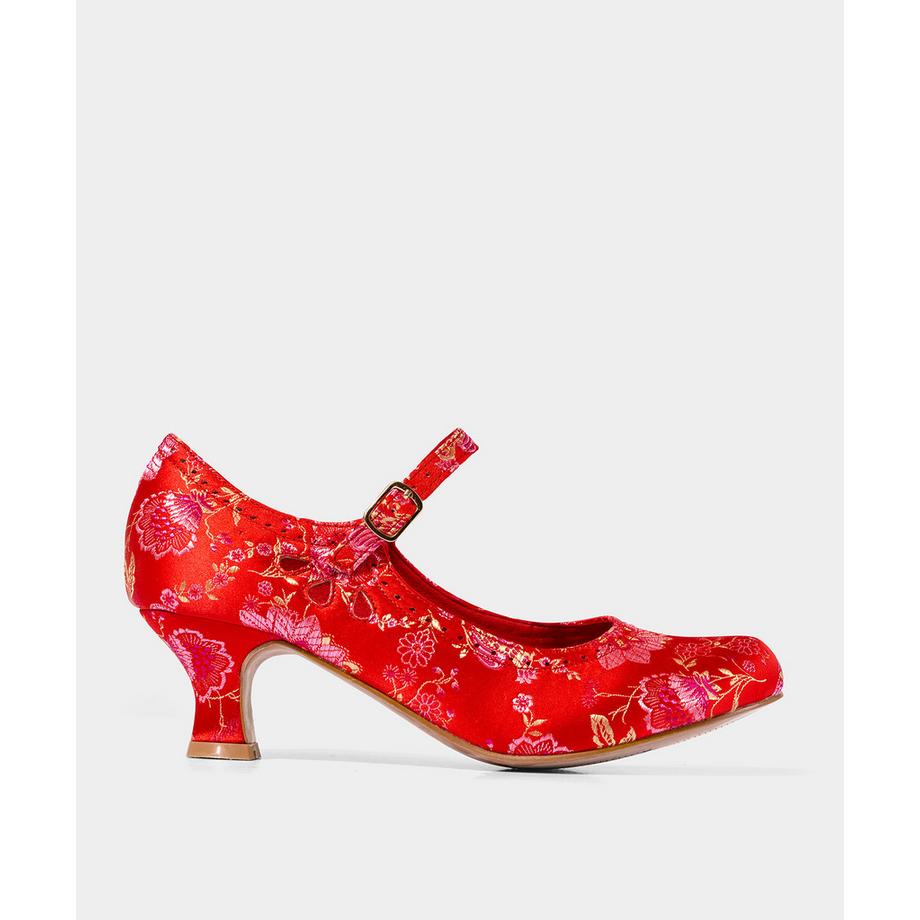 Satin-Jacquard-Mary-Jane-Absätze