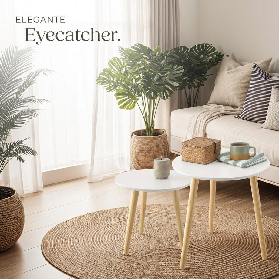 Tectake Set di 2 tavolini Skaland Stile scandinavo  