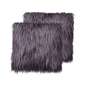 Lot de 2 coussins décoratifs en Fourrure synthétique Rétro COROKIA
