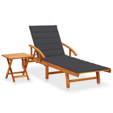 Chaise longue avec table bois d'acacia