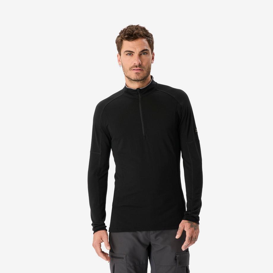 Haut à manches longues avec col zippé MT 500 Merino