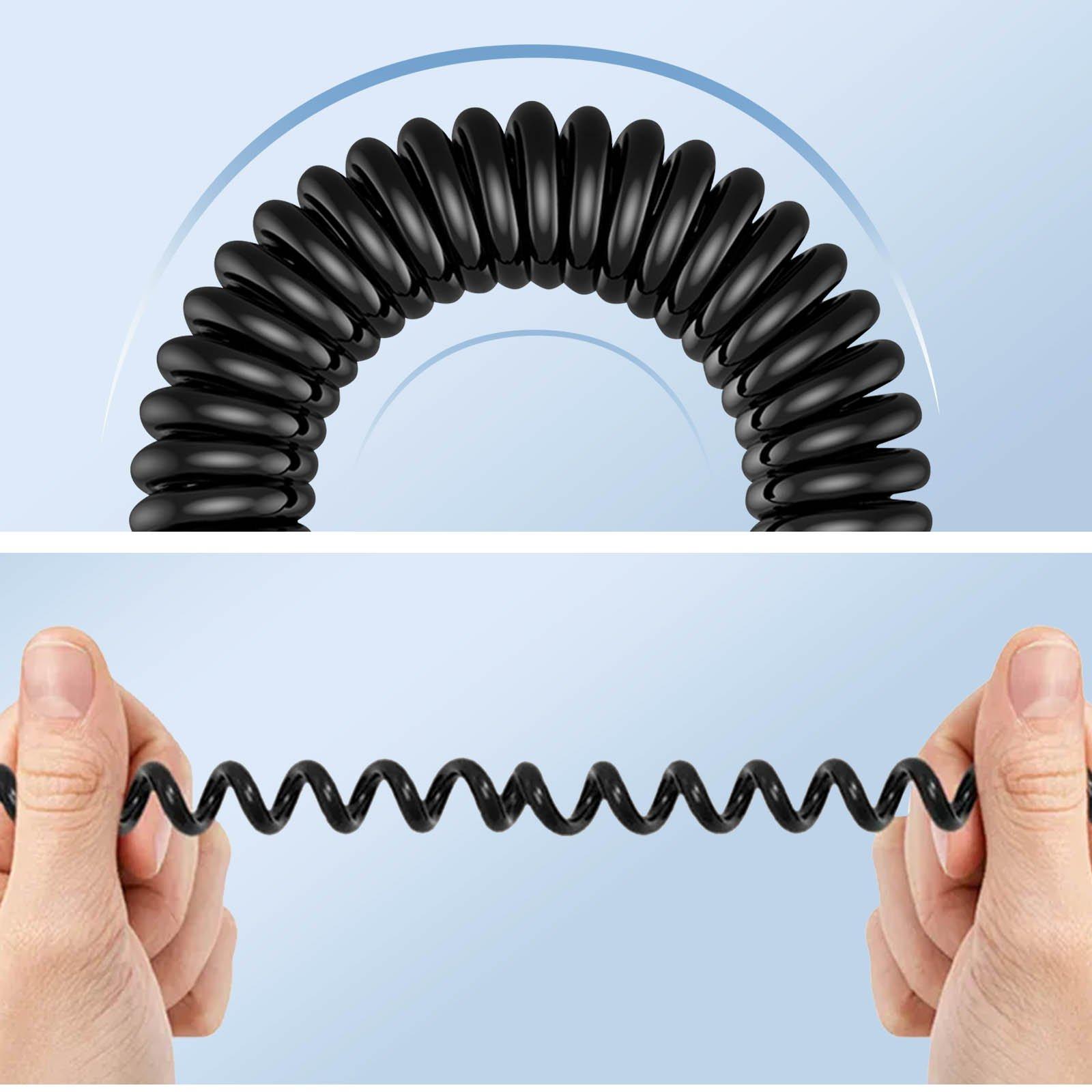 Avizar  Câble spiralé USB-C - USB-C + Lightning 