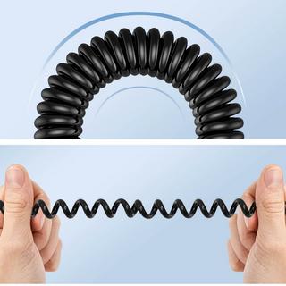 Avizar  Câble spiralé USB-C - USB-C + Lightning 